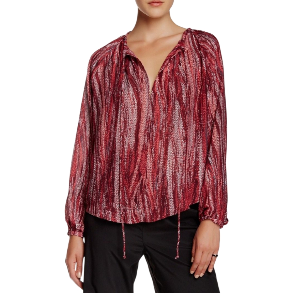 NWT Wayf Boho Tie-Neck Blouse